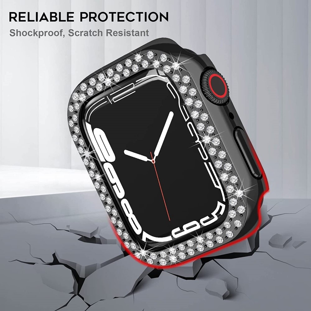 Rhinestone Skal Apple Watch 45mm Series 8 svart