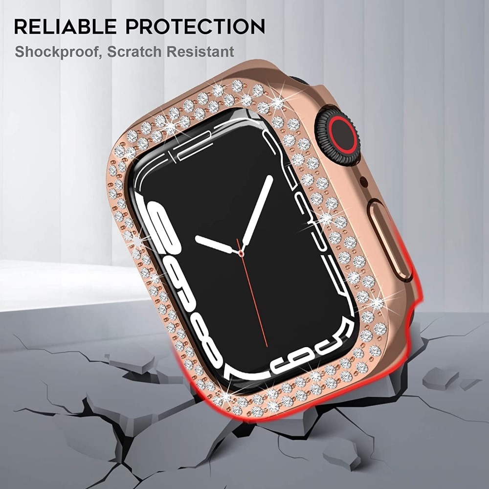 Rhinestone Skal Apple Watch 45mm Series 8 roséguld