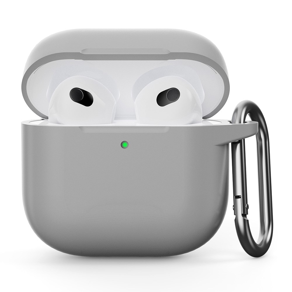 Silikonskal med karbinhake Apple AirPods 4 grå