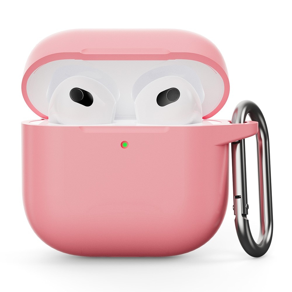 Silikonskal med karbinhake Apple AirPods 4 rosa