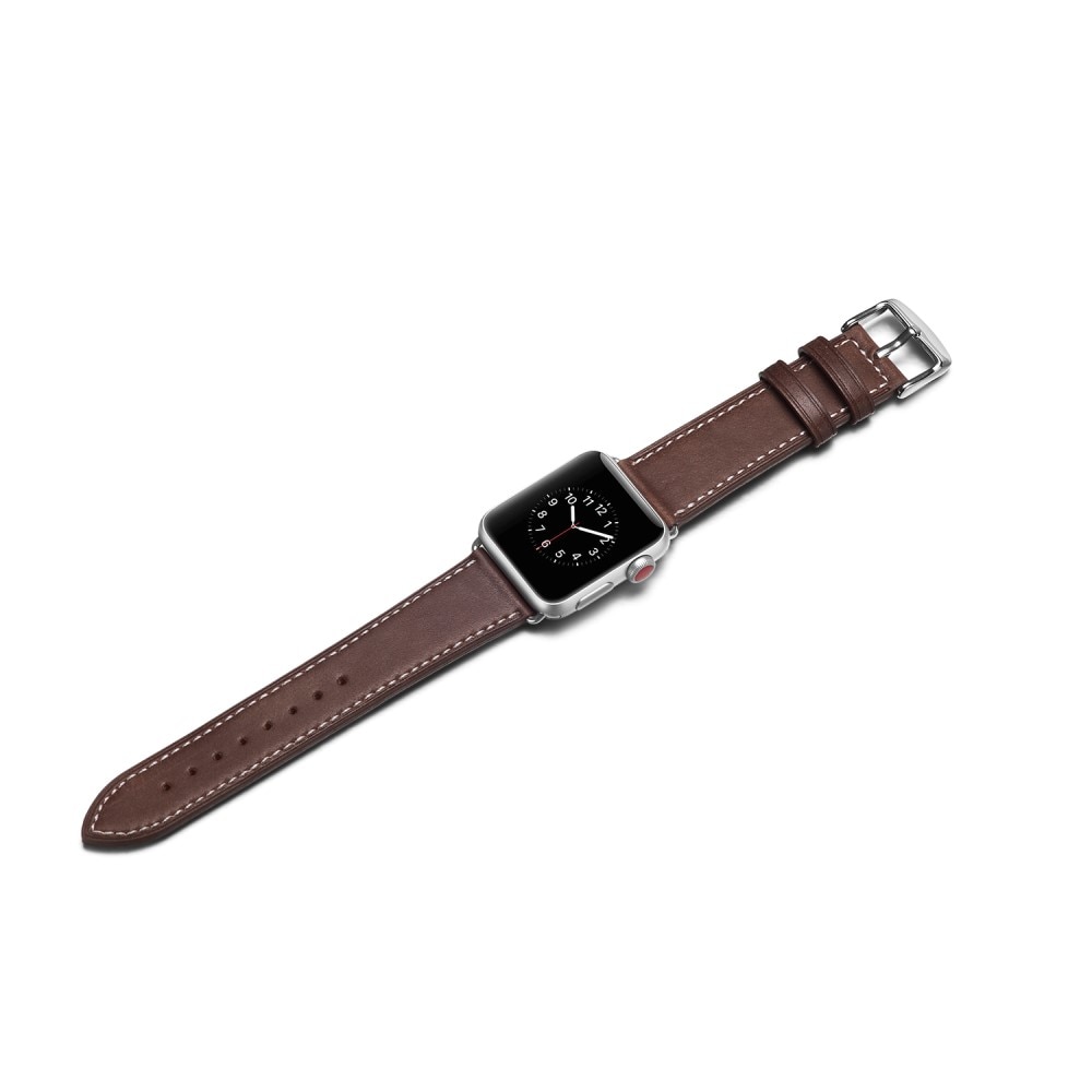 Läderarmband Apple Watch 45mm Series 8 brun