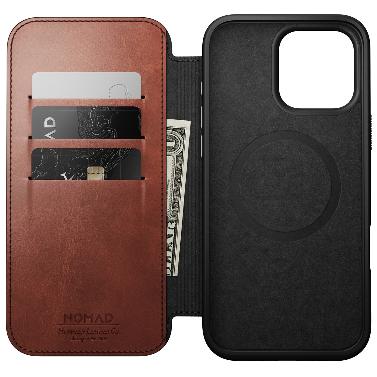 iPhone 16 Pro Max Modern Horween Leather Folio MagSafe Olde Dublin