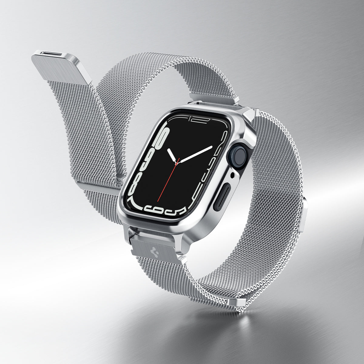 Apple Watch 45mm Series 7 Case Metal Fit Pro Silver