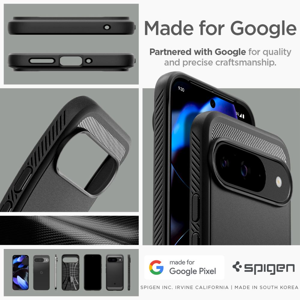 Google Pixel 9 Pro Case Rugged Armor Black