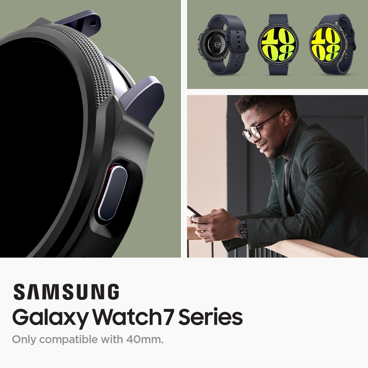 Samsung Galaxy Watch 7 40mm Skal Liquid Air Black