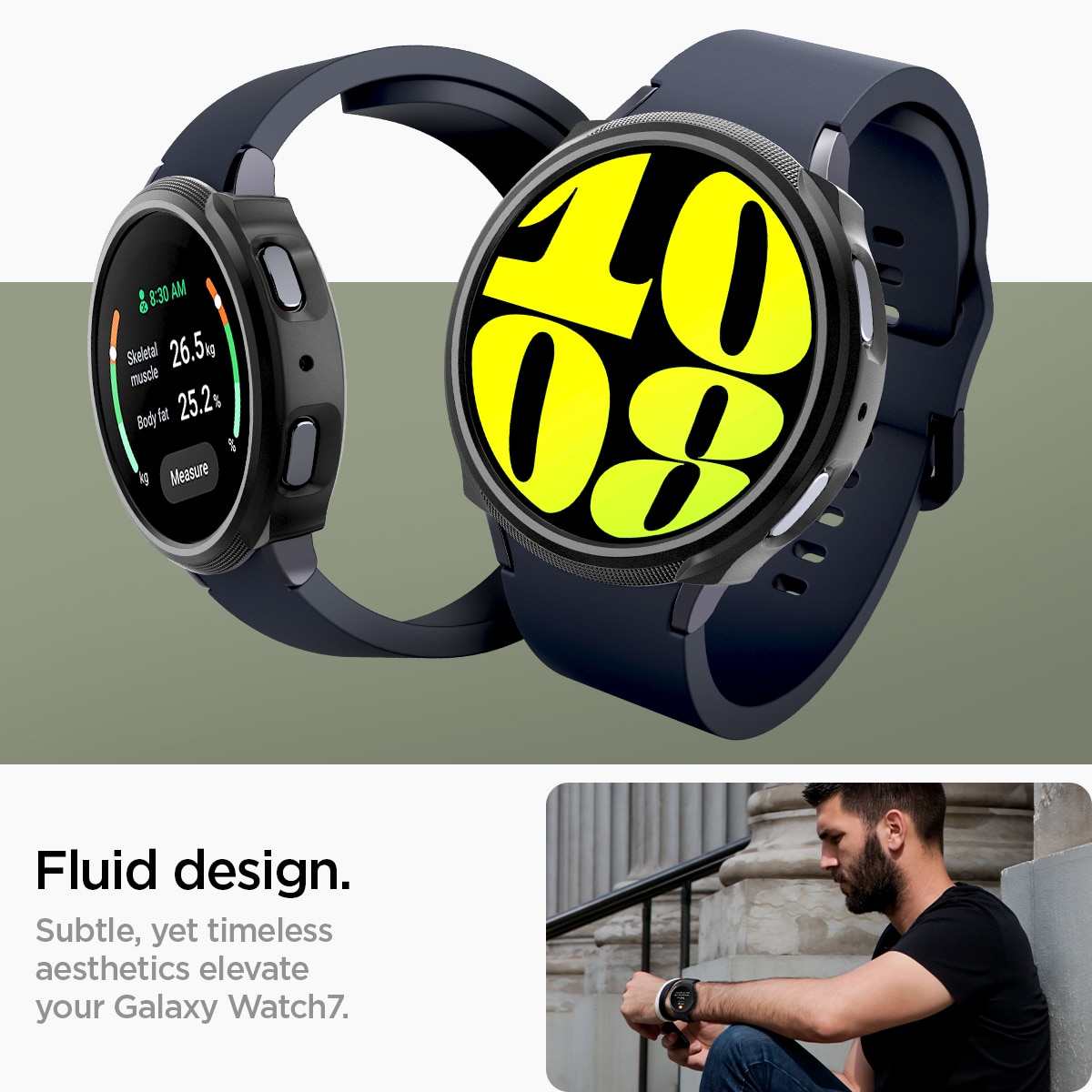 Samsung Galaxy Watch 7 40mm Skal Liquid Air Black