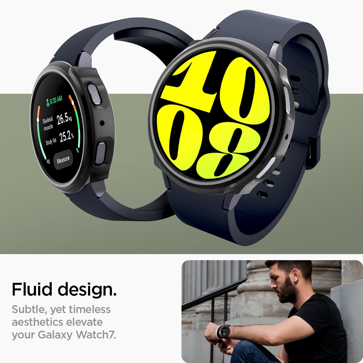 Samsung Galaxy Watch 7 44mm Skal Liquid Air Black