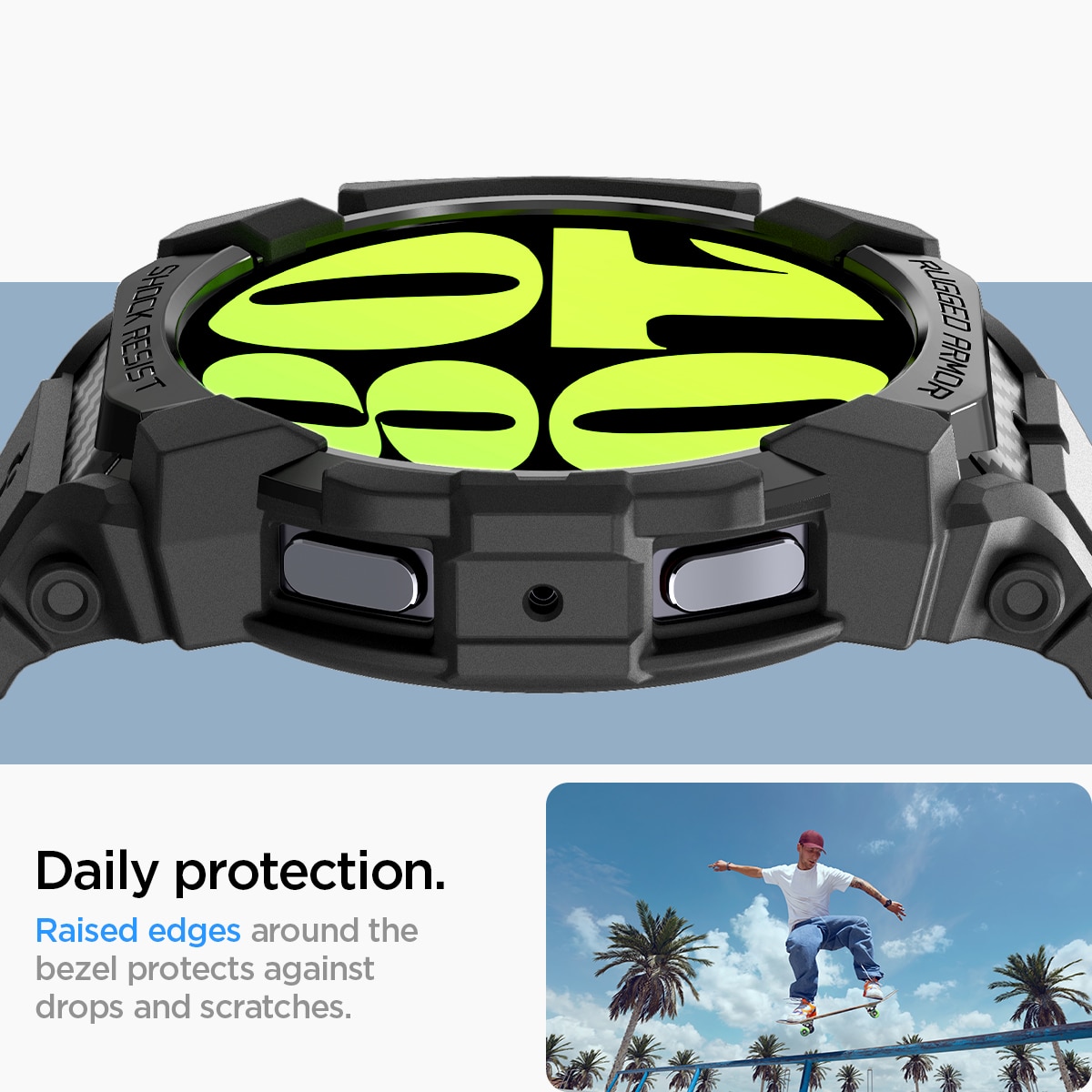 Samsung Galaxy Watch 7 40mm Case Rugged Armor Pro Black