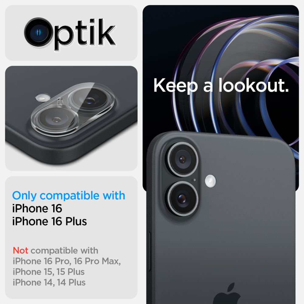 iPhone 16  Optik Lens Protector (2-pack) Clear