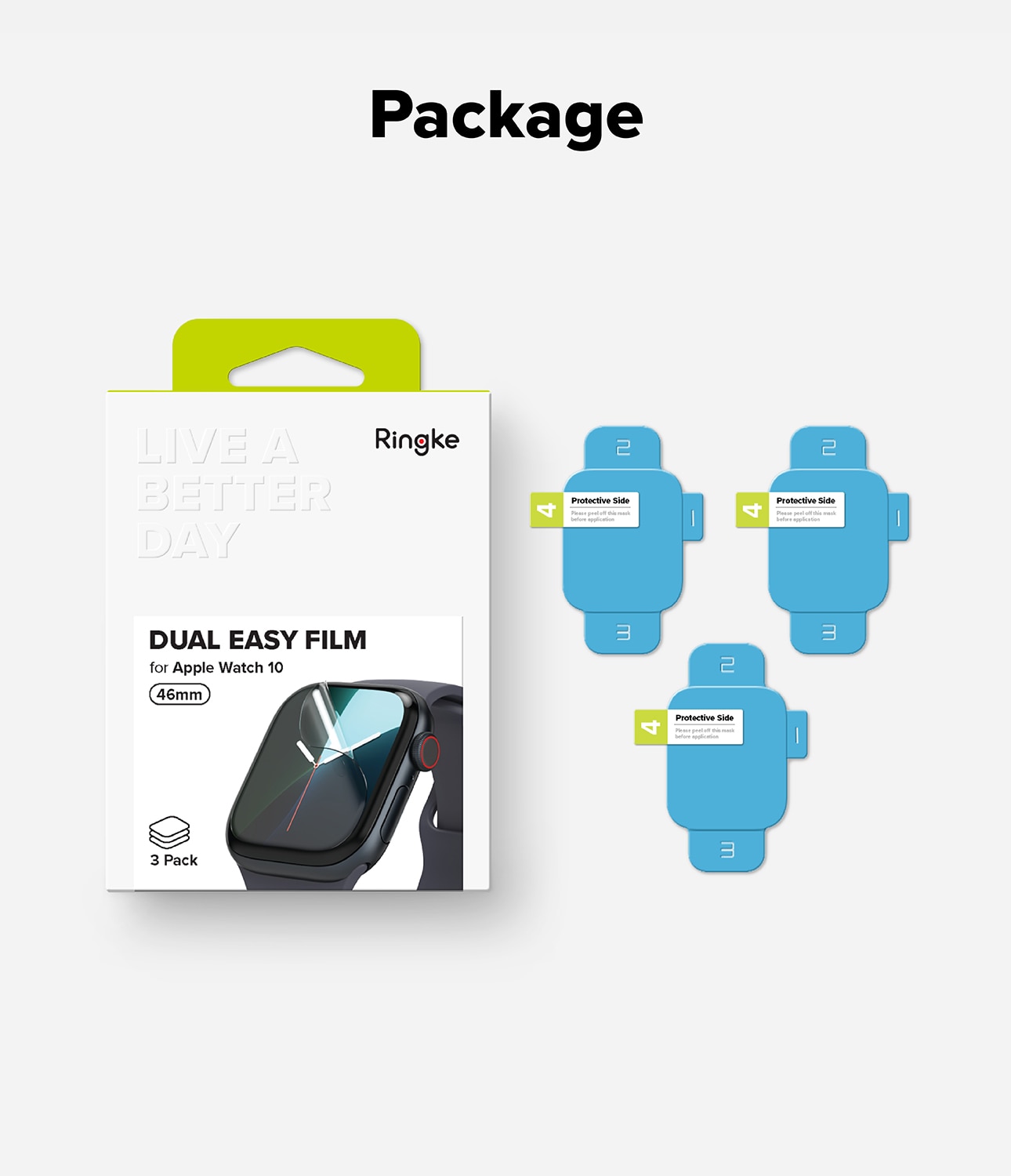 Dual Easy Screen Protector (3-pack) Apple Watch Series 10 46mm