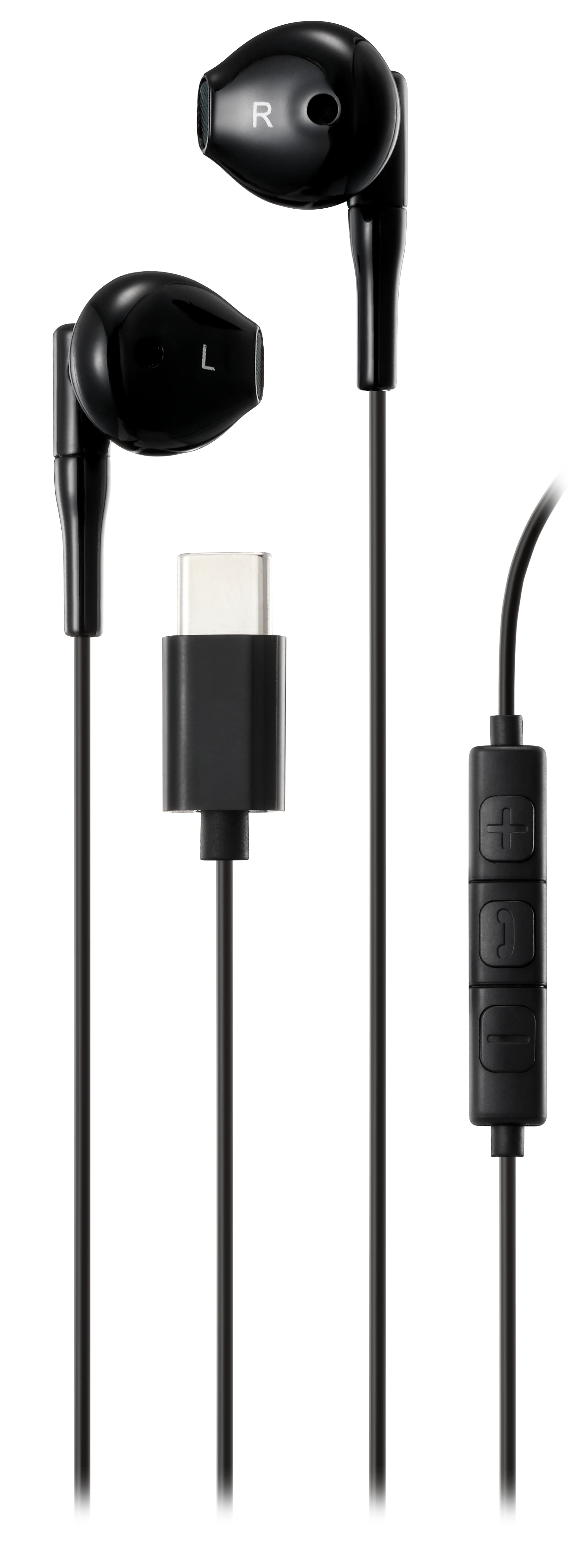 Semi-in-ear hörlurar USB-C svart