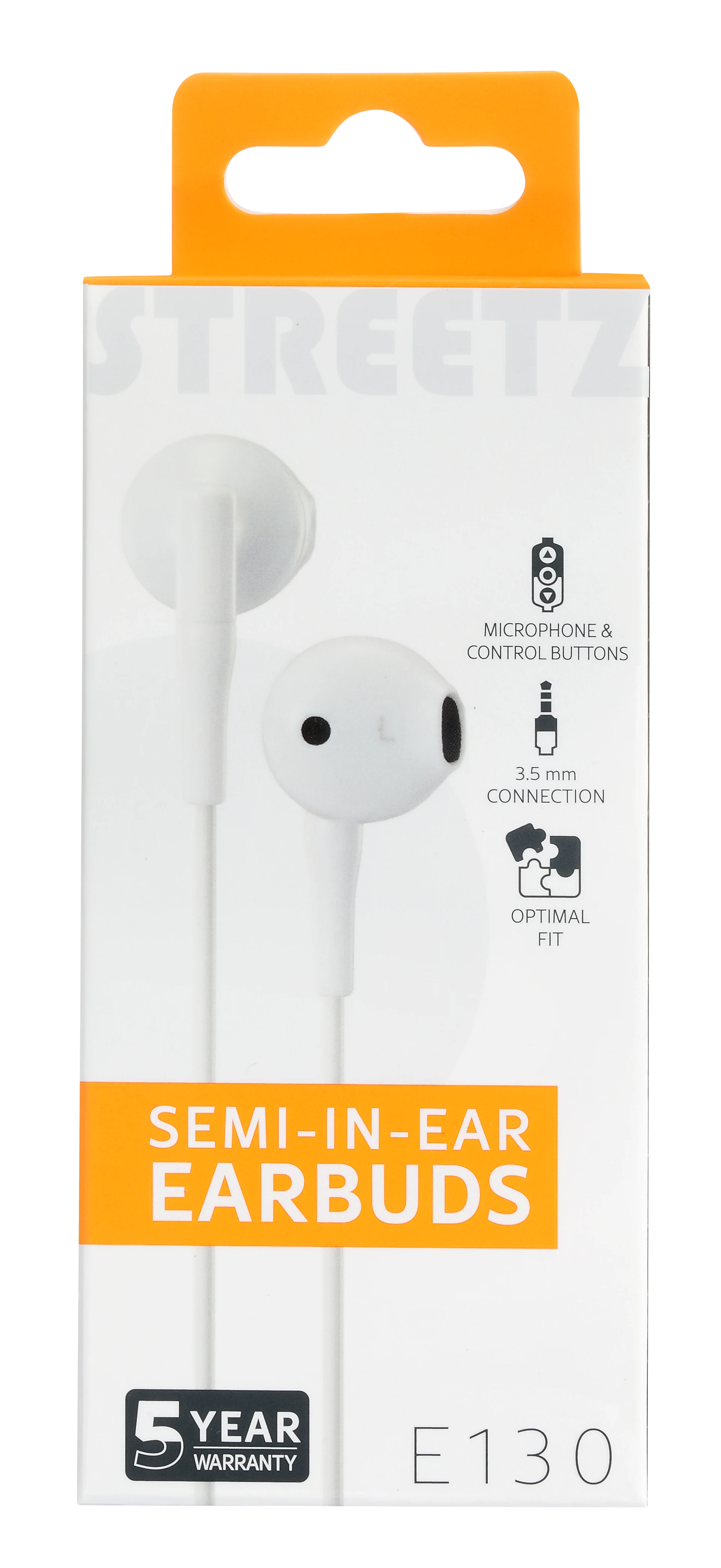 Semi-in-ear hörlurar 3.5mm vit