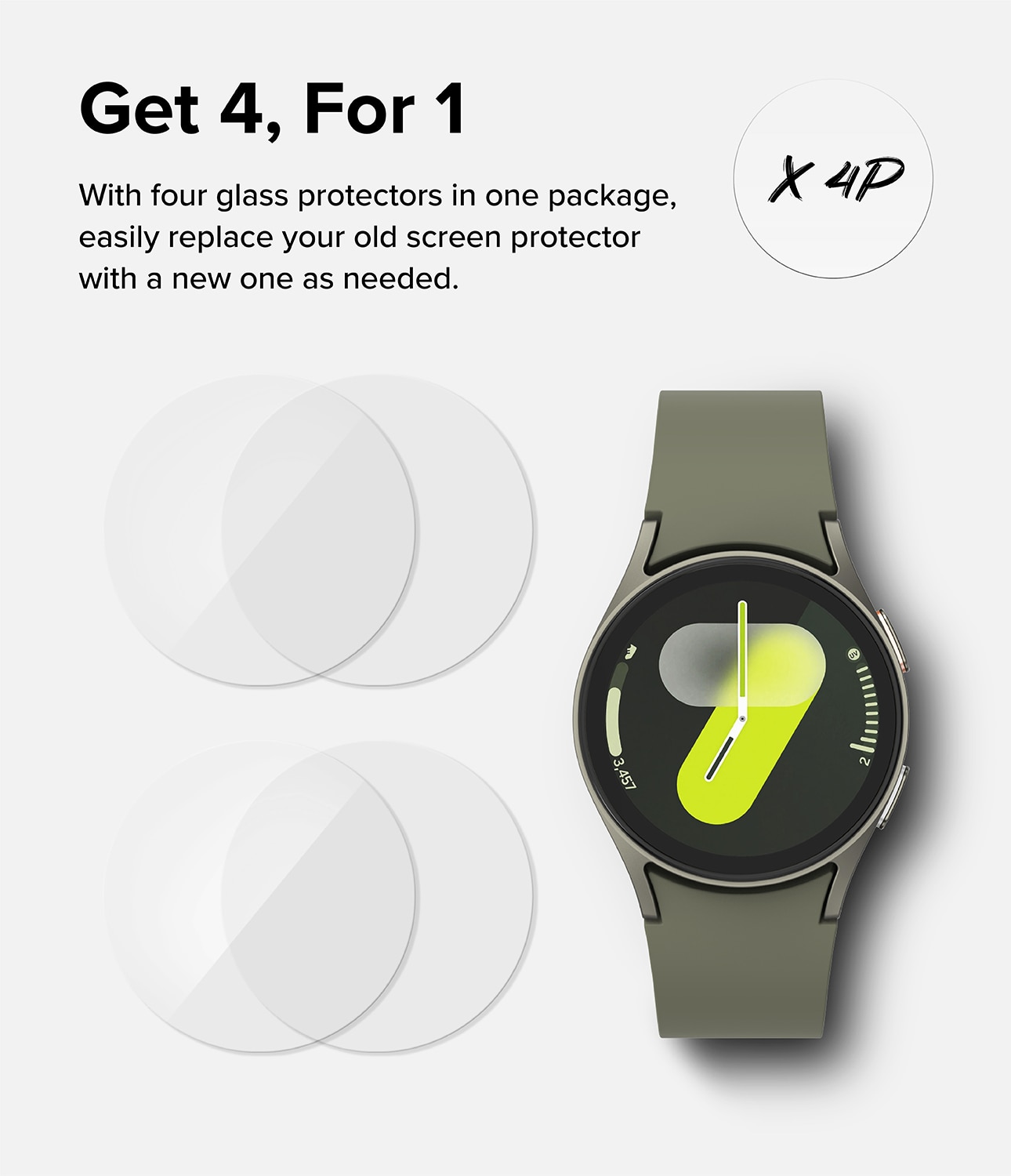 Screen Tempered Glass Galaxy Watch 7 44mm (4-pack)