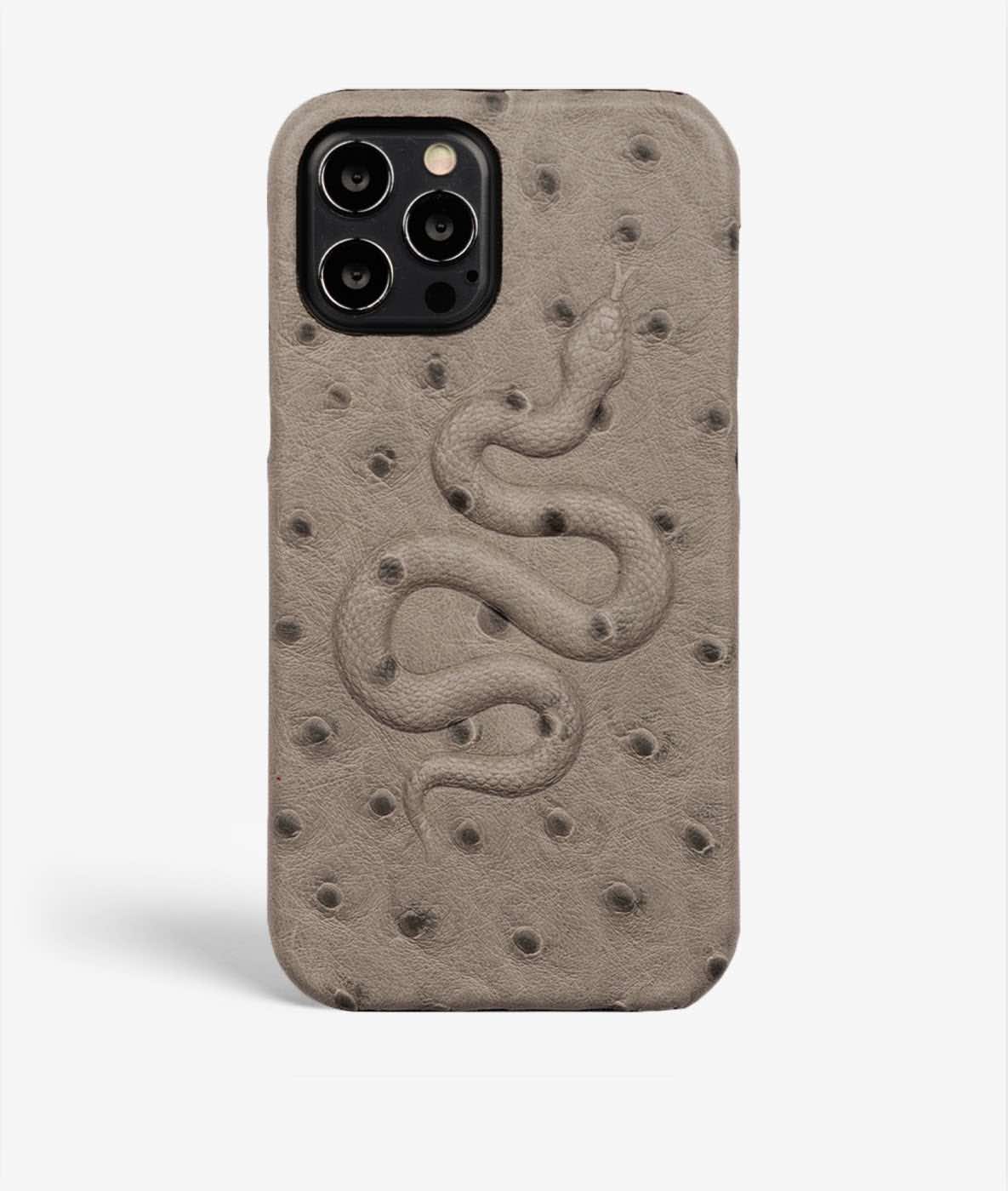 Skal iPhone 13 Pro Max Snake Ostrich Grey