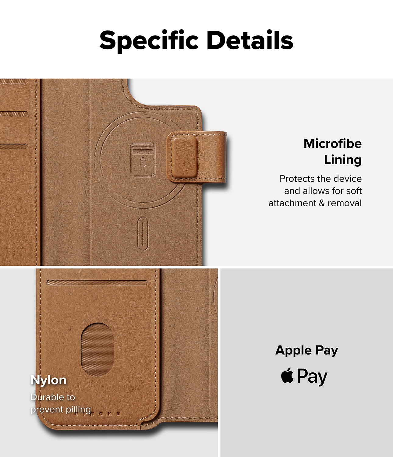 Folio Wallet Magnetic iPhone 15 Plus Brown