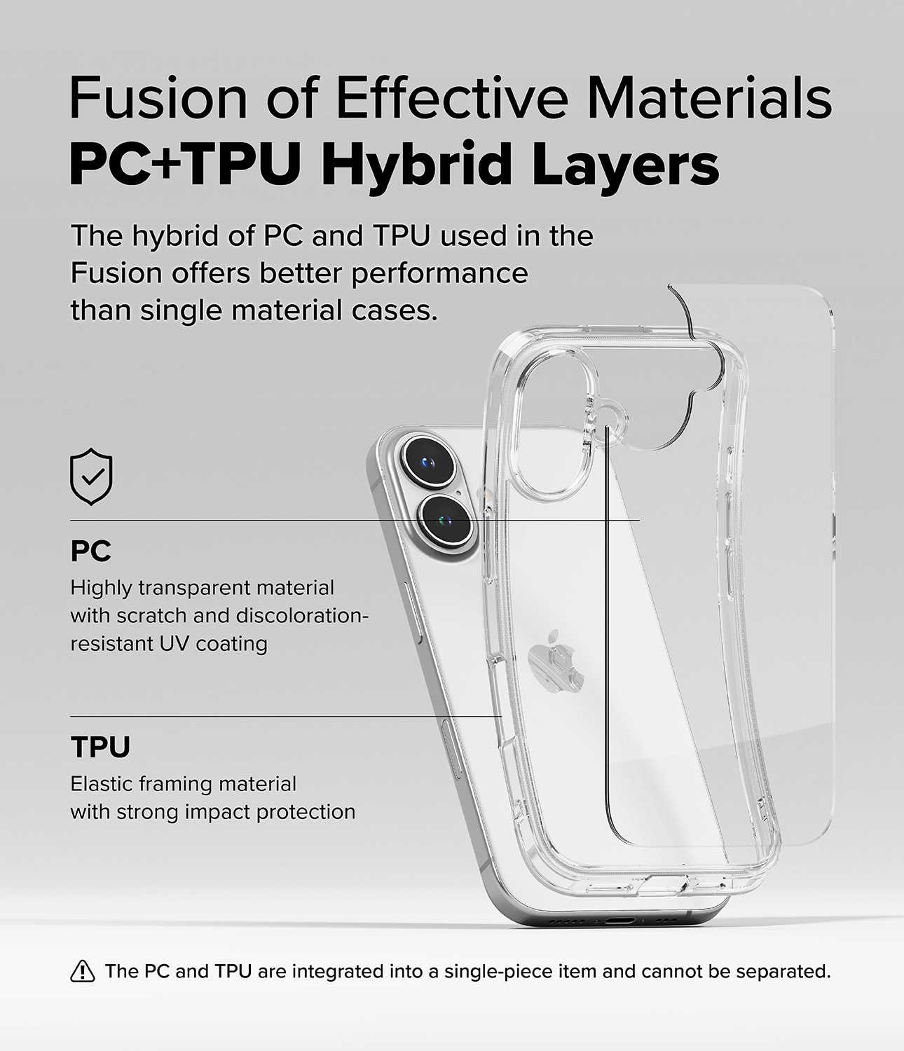 Fusion Case iPhone 16 Plus Genomskinlig