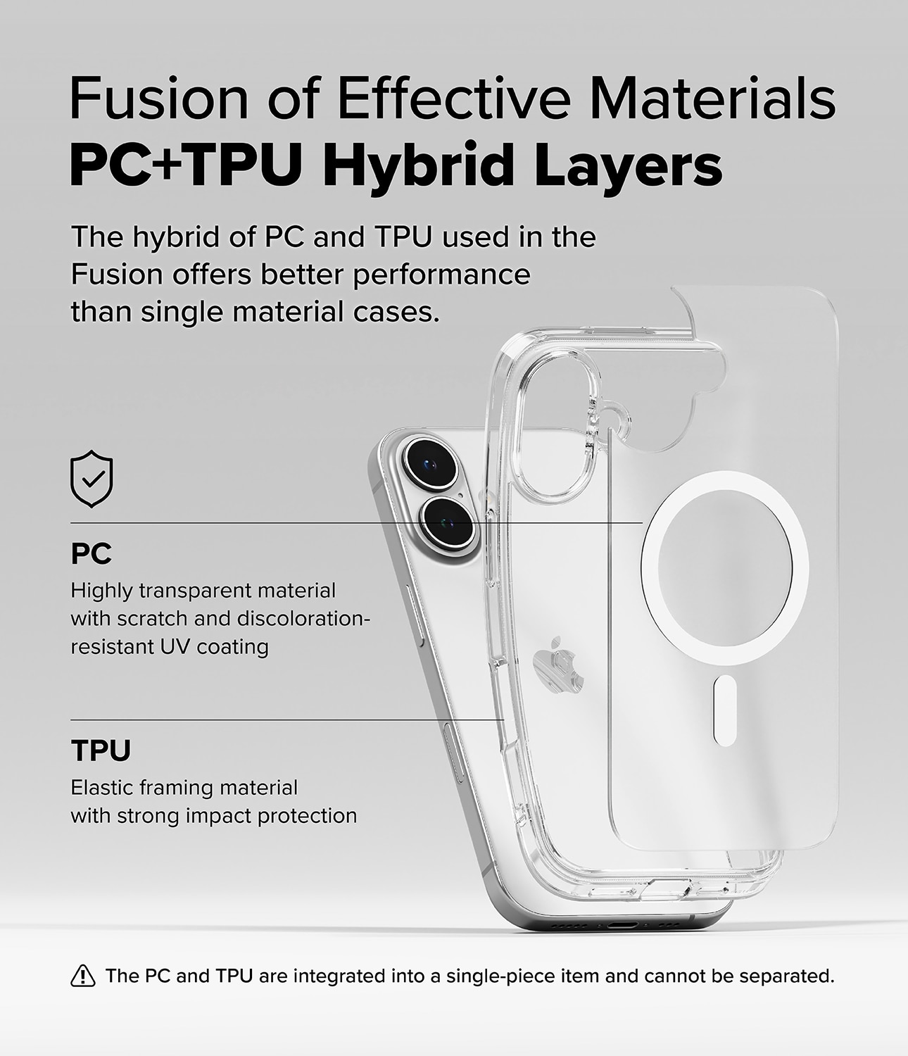 Fusion Magnetic Case iPhone 16 Plus Matte Clear