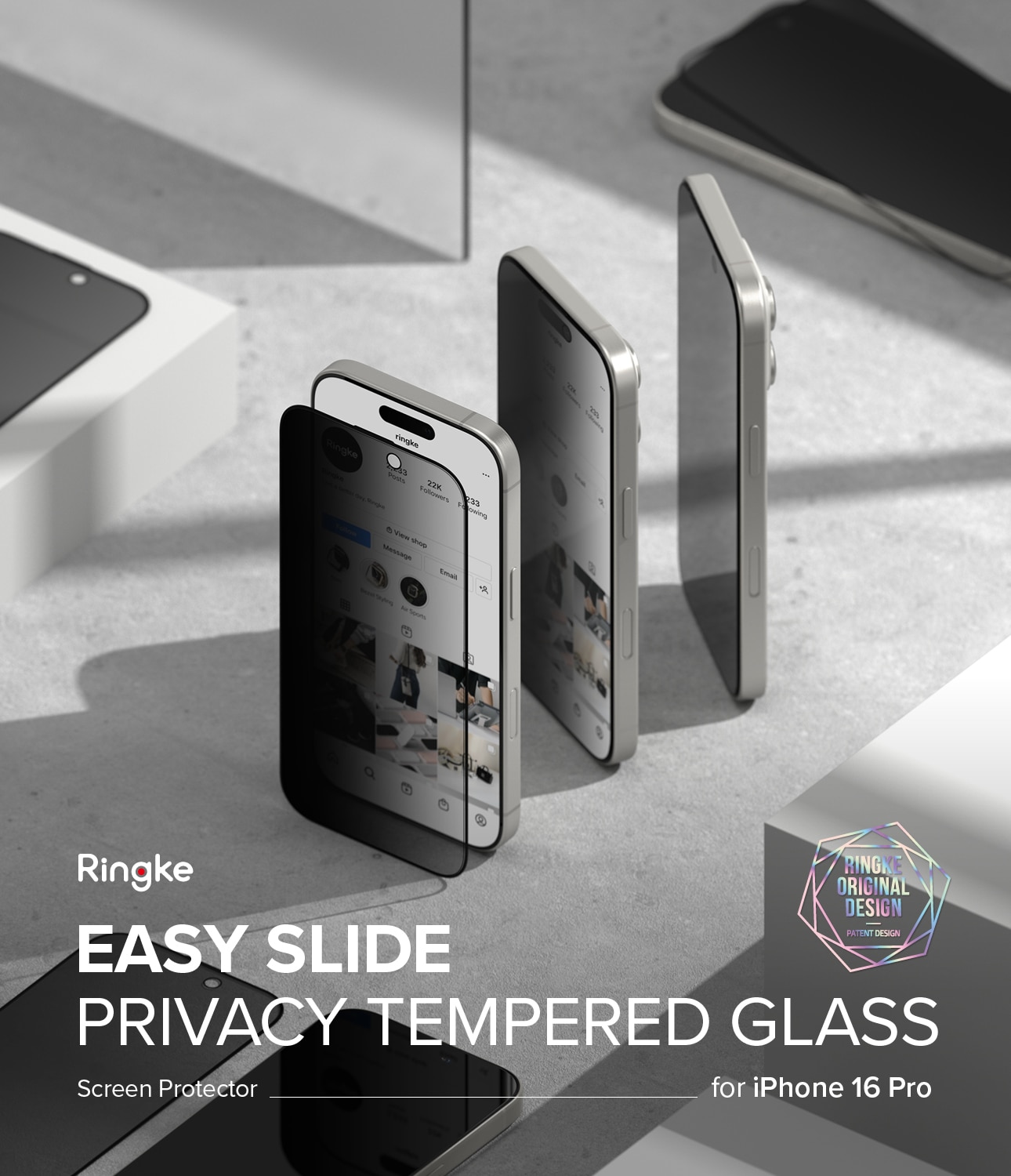 Easy Slide Privacy Glass (2-pack) iPhone 16 Pro