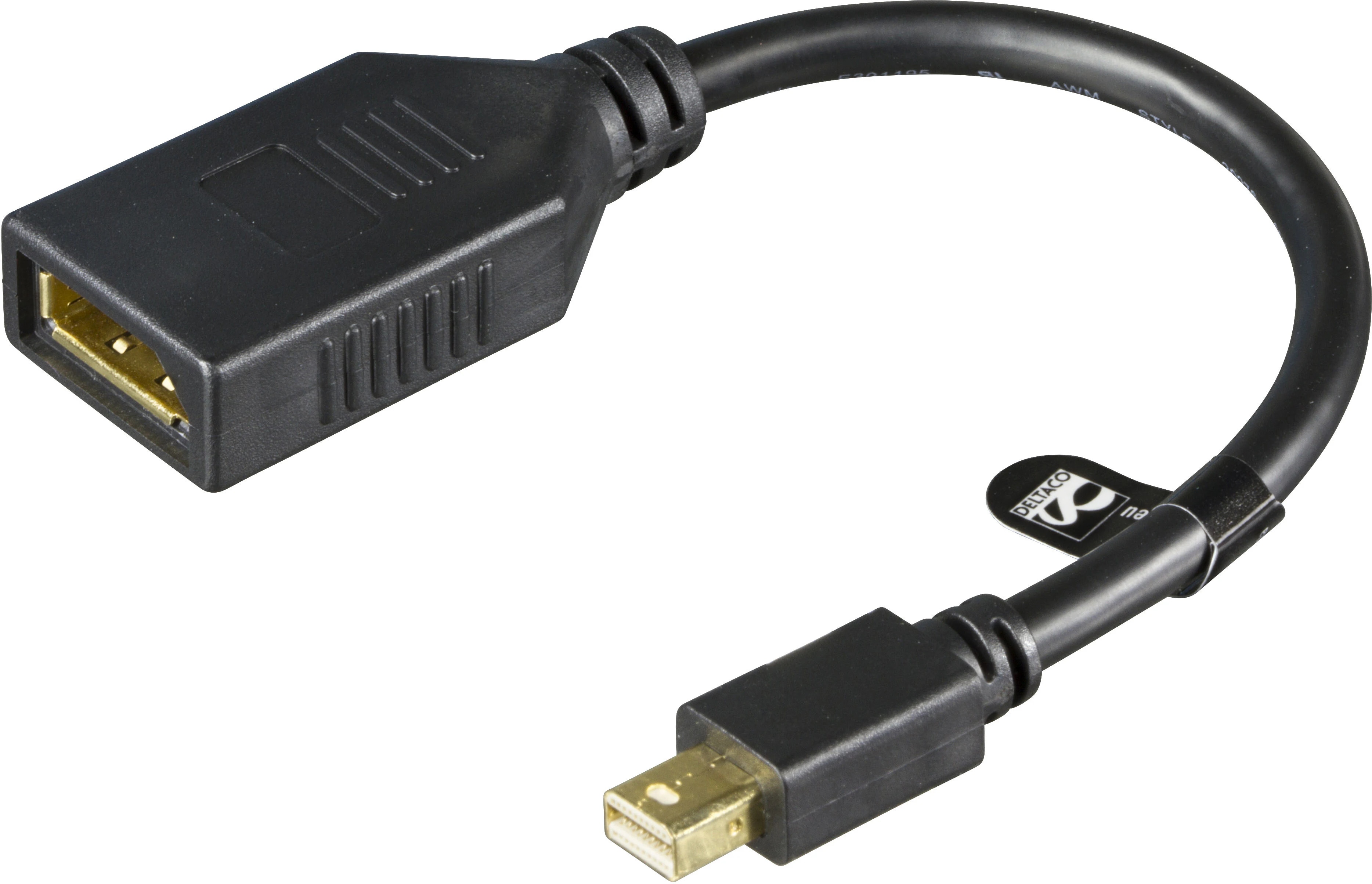 DisplayPort-Mini DisplayPort Adapter 0,2m svart