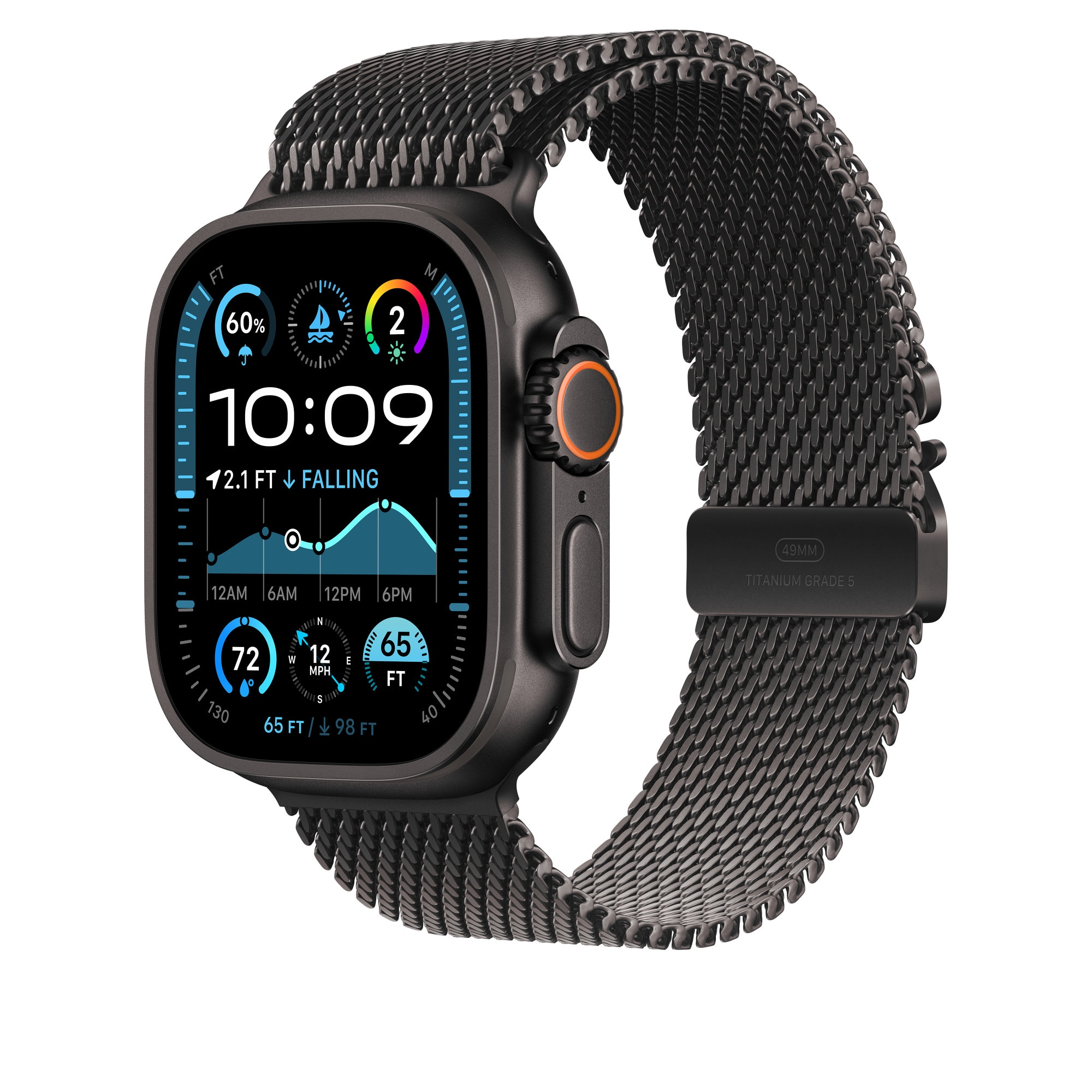 Milanese Loop M Apple Watch Ultra 49mm 2nd Gen Black Titanium