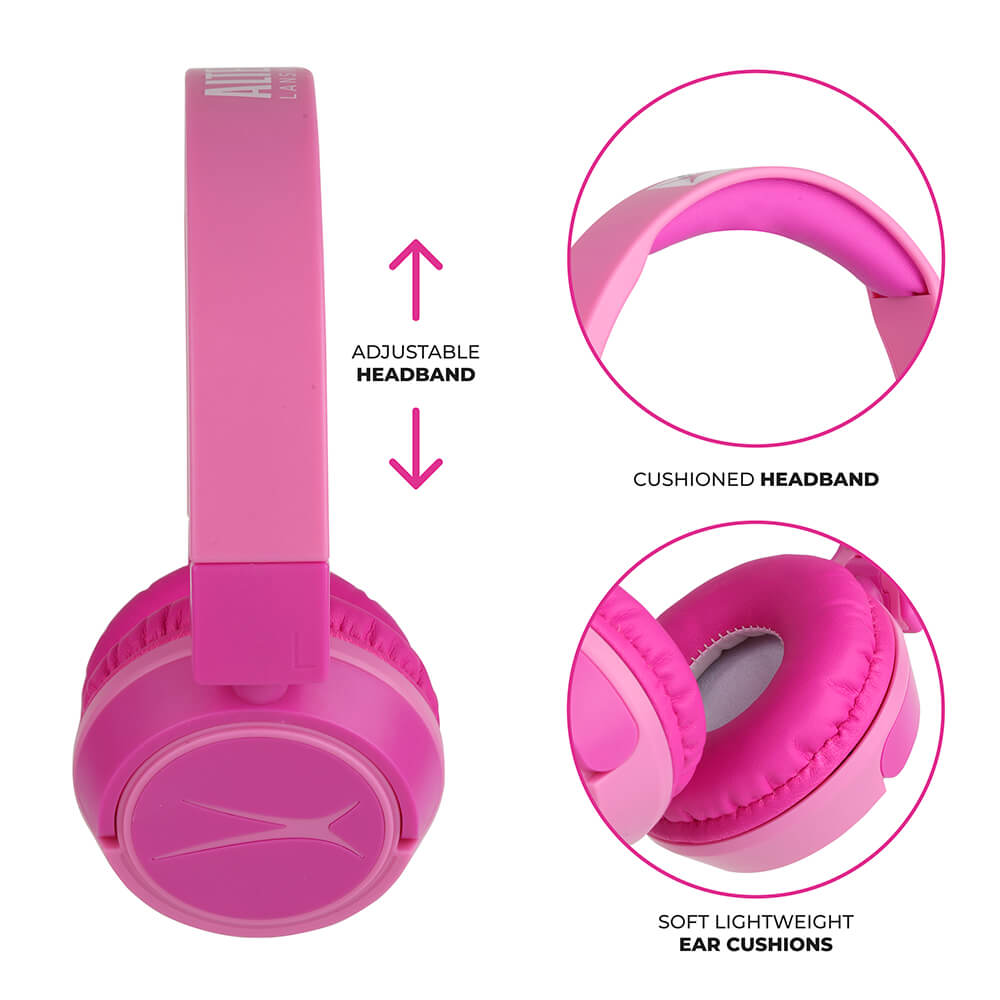 Trådlösa On-Ear Barnhörlurar 2in1 rosa