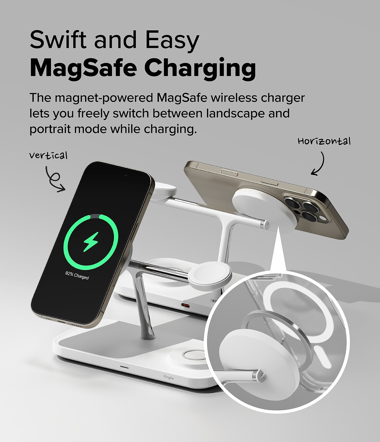 3-in-1 Qi2 MagSafe Wireless Charger Stand vit