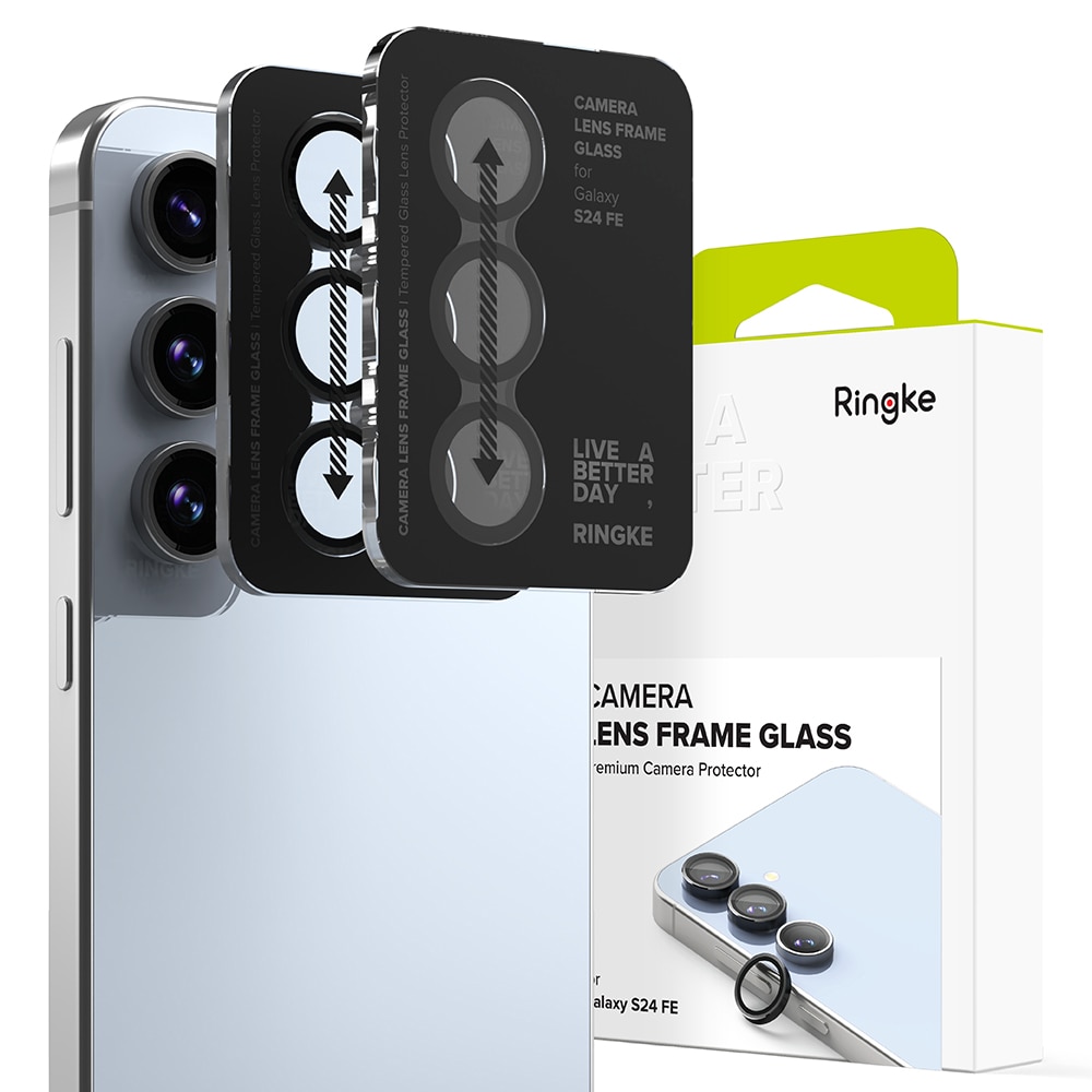 Camera Lens Frame Glass (2-pack) Samsung Galaxy S24 FE Black