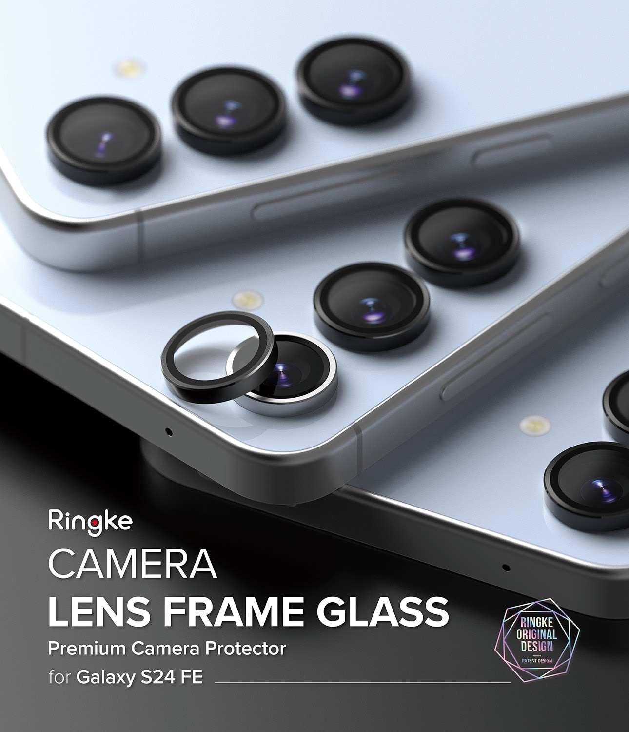 Camera Lens Frame Glass (2-pack) Samsung Galaxy S24 FE Black