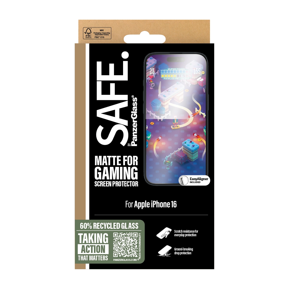 iPhone 16 Gaming Skärmskydd Ultra Wide Fit (with EasyAligner)