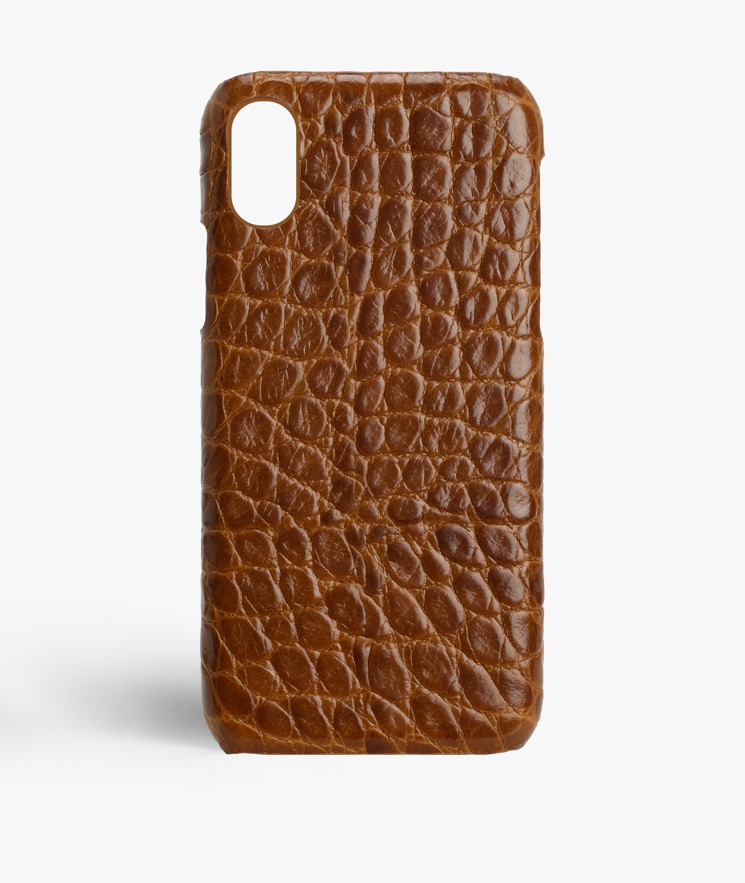 Skal iPhone X/XS Small Croco Cognac