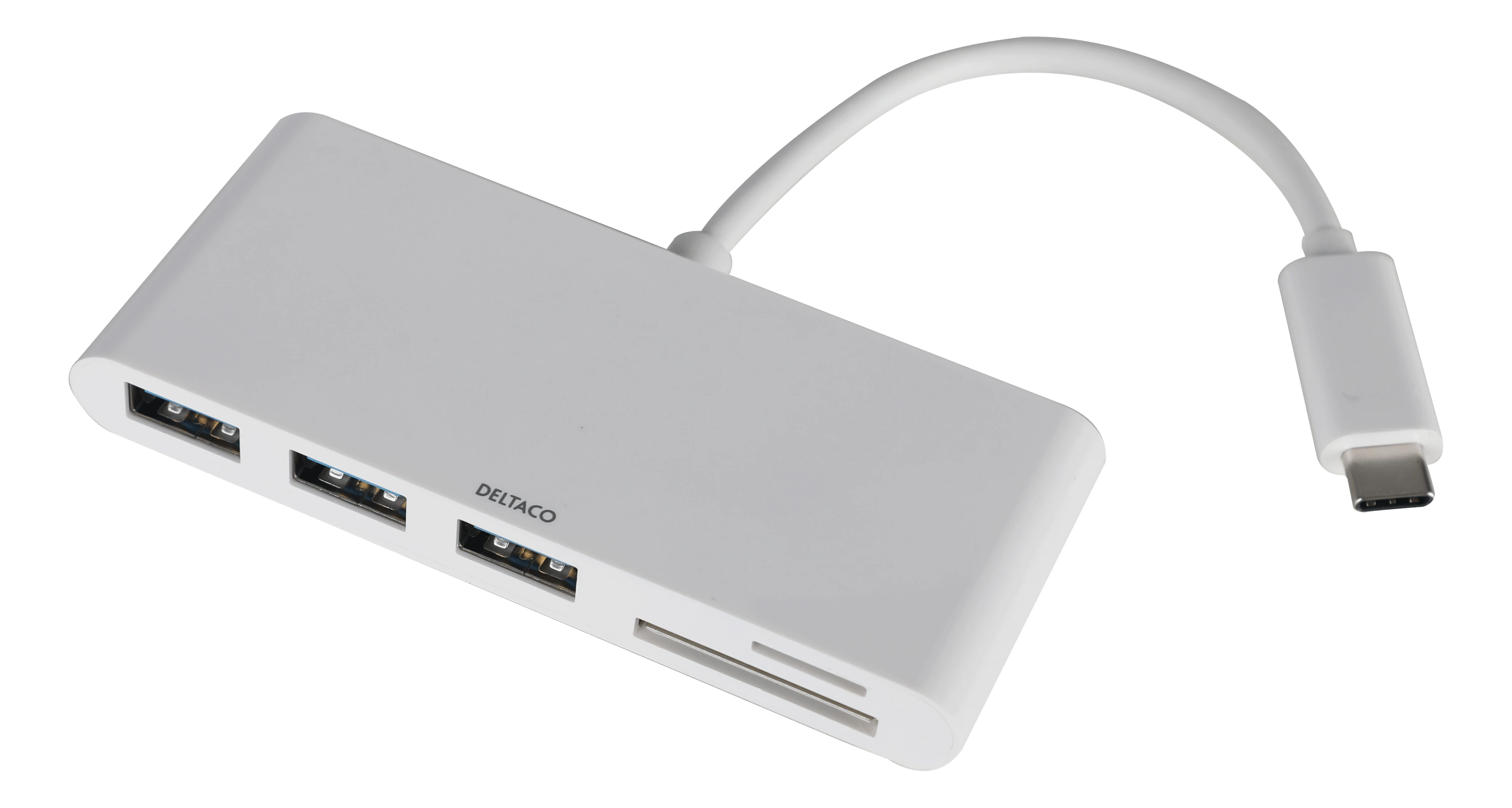 USB-C Hubb 3x USB-A + SD/microSD vit