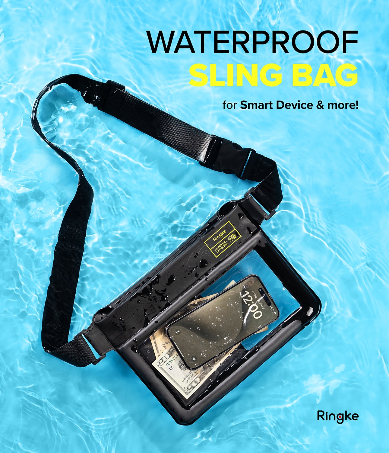 Universal Waterproof Sling Bag Black