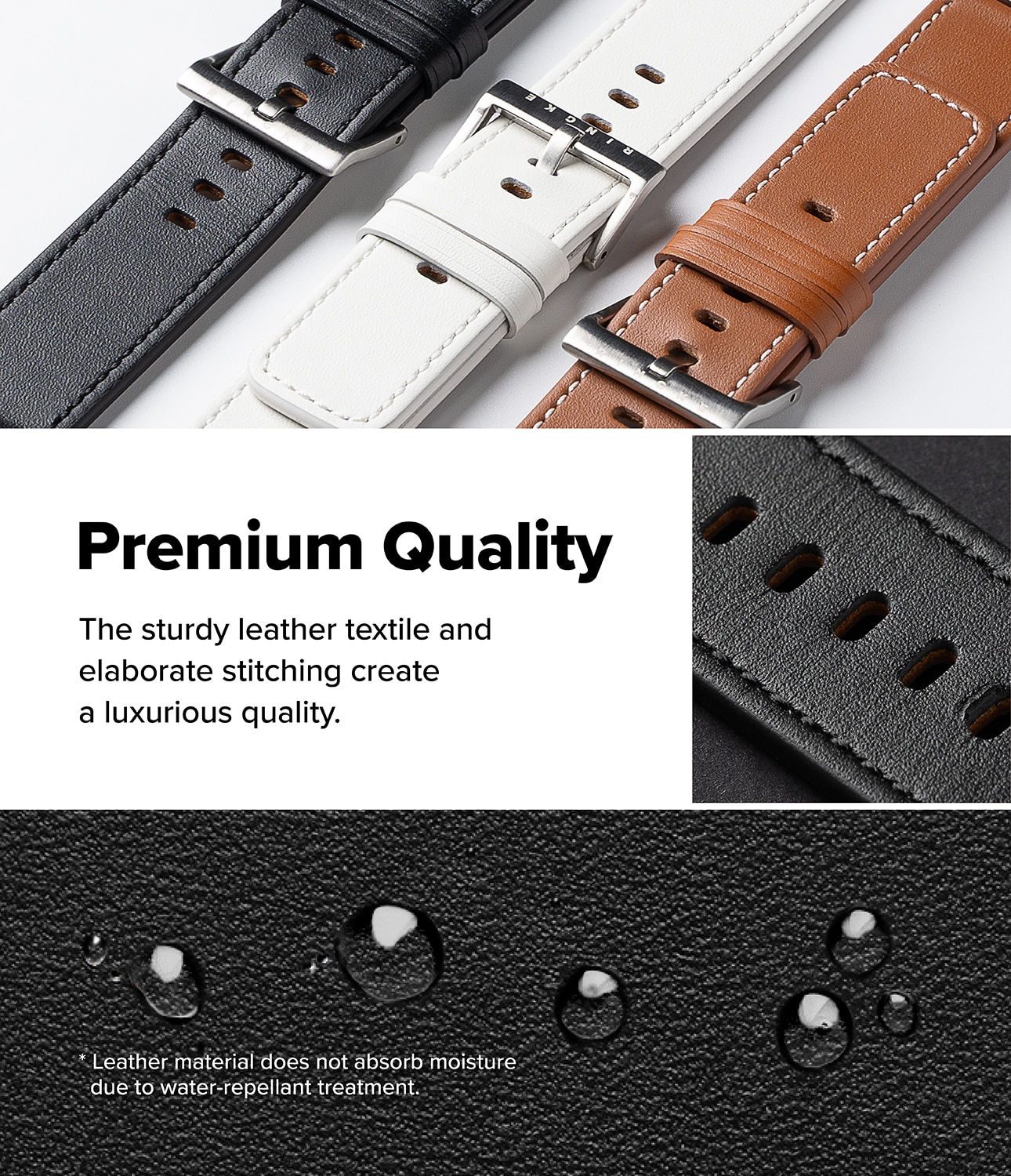 Leather One Basic Bold Band Mobvoi Ticwatch Pro 5 Black