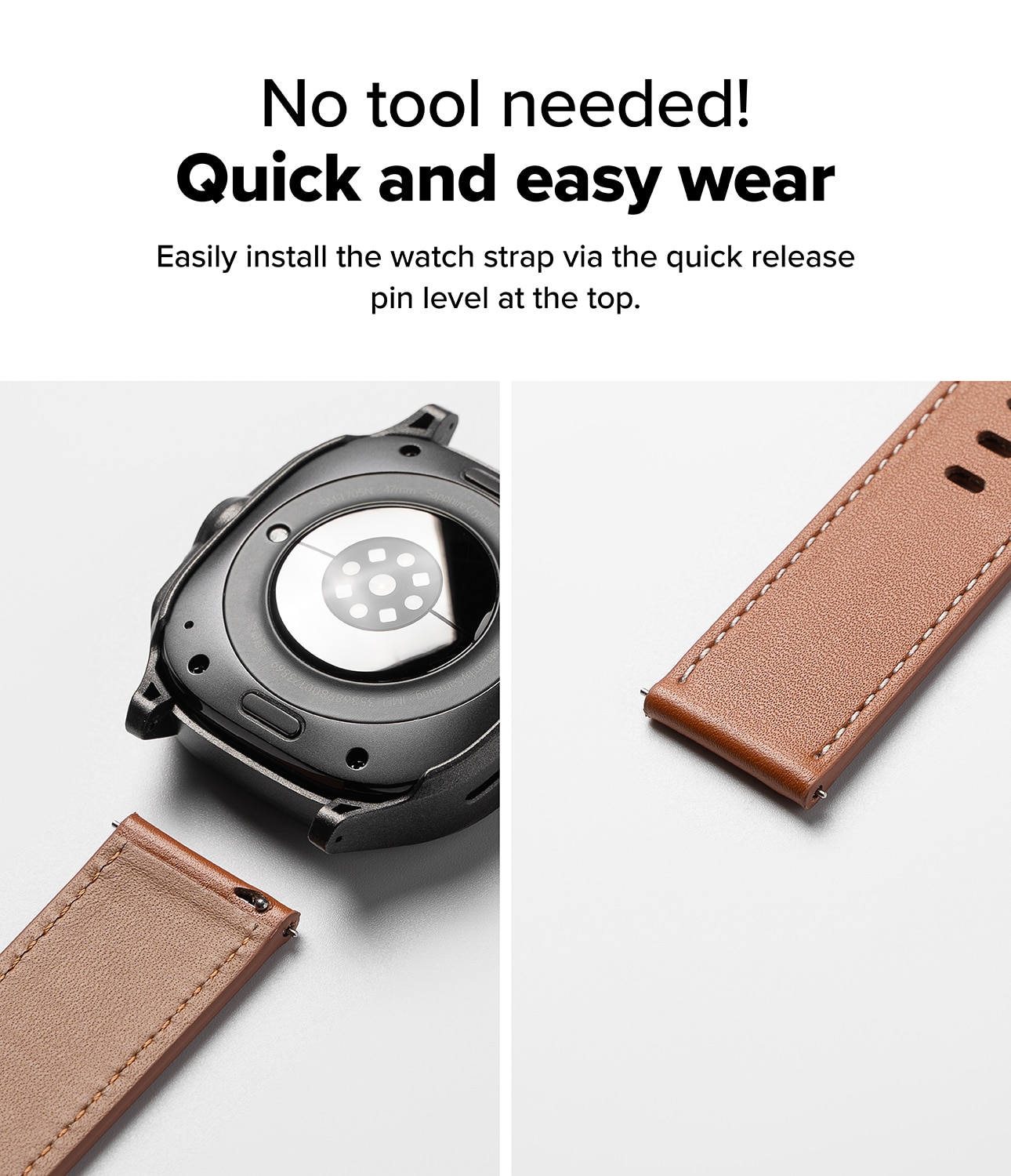 Leather One Basic Bold Band Mobvoi Ticwatch Pro 5 Brown