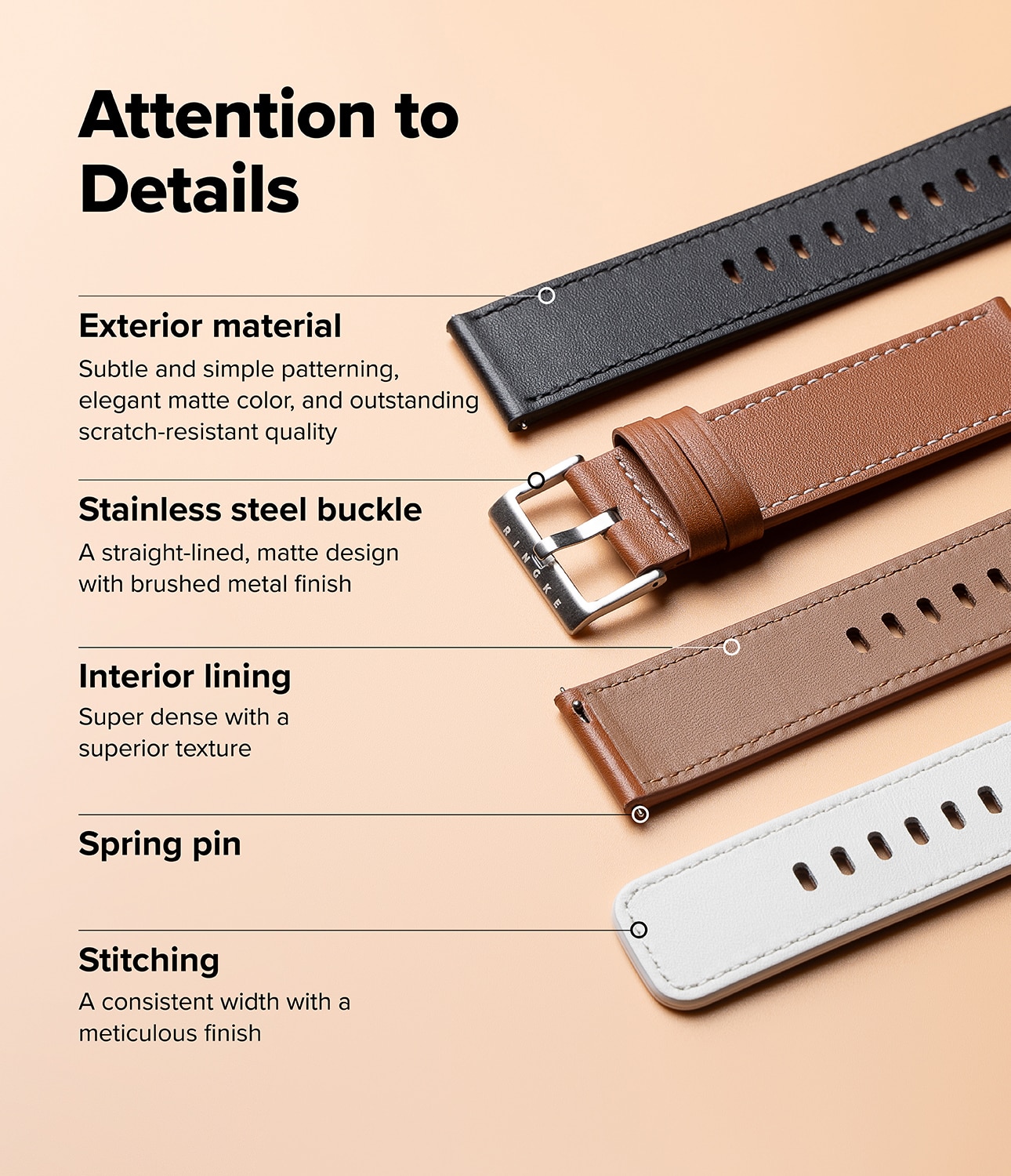 Leather One Basic Bold Band 24mm Lug Width Brown