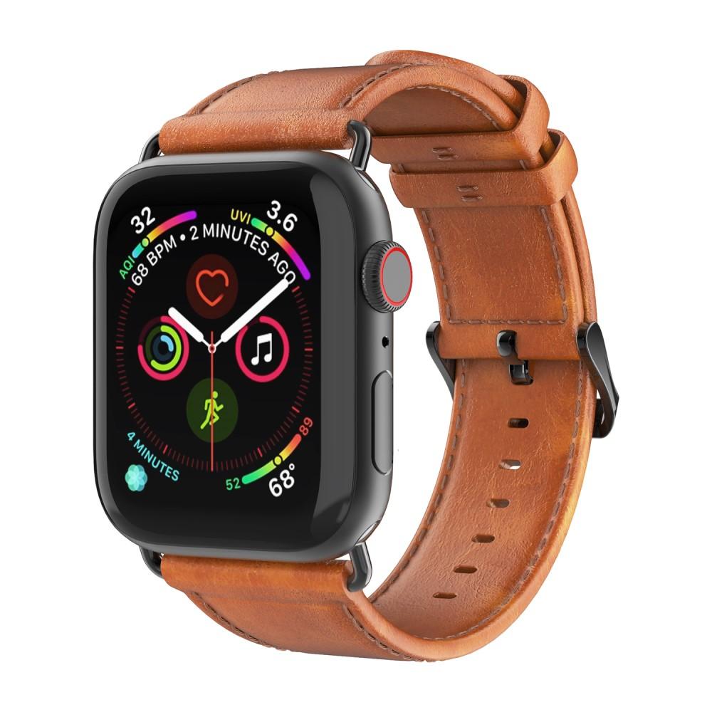 Leather Armband Apple Watch 45mm Series 7 Tan