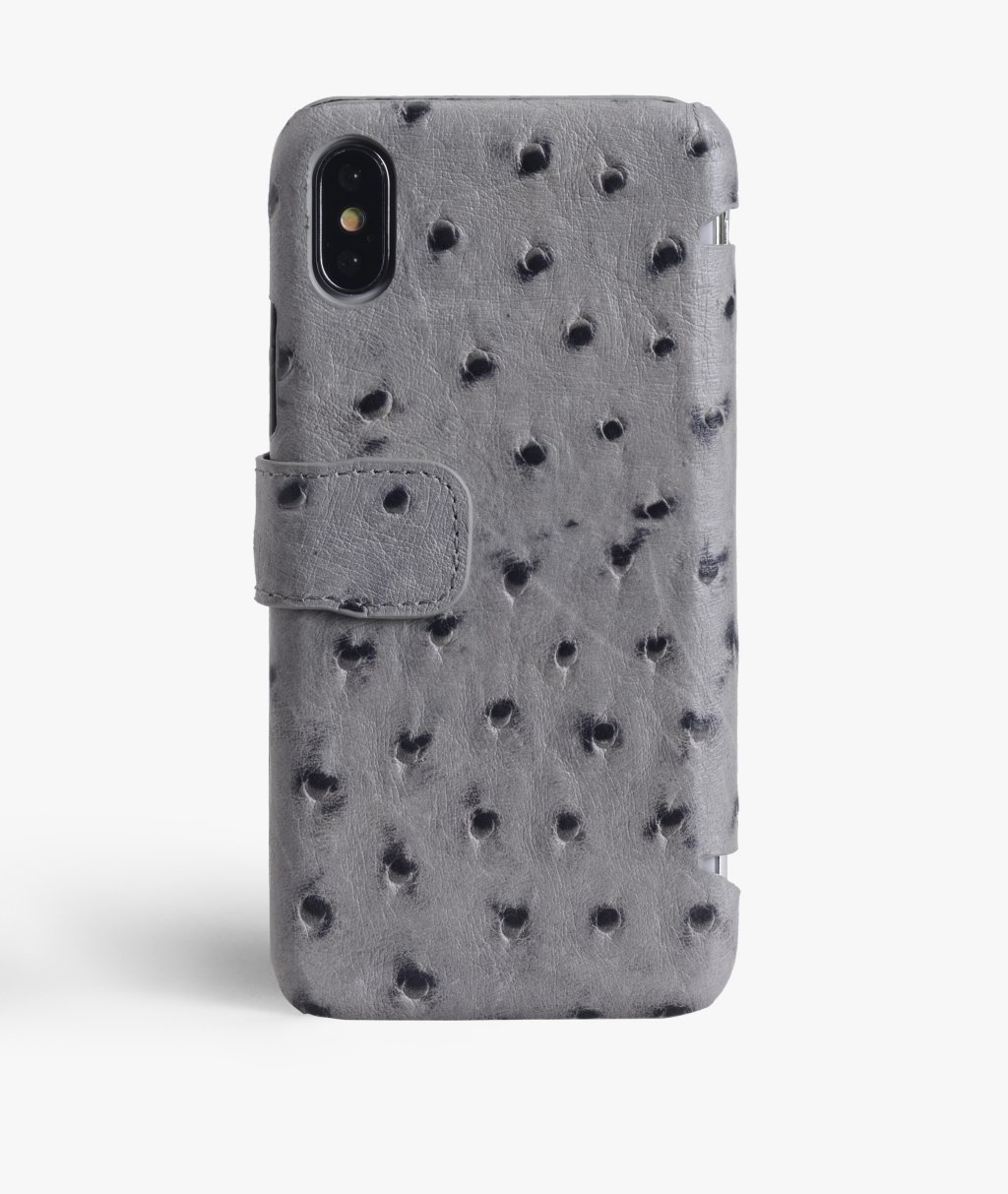 Plånboksfodral iPhone X/XS Ostrich Grey