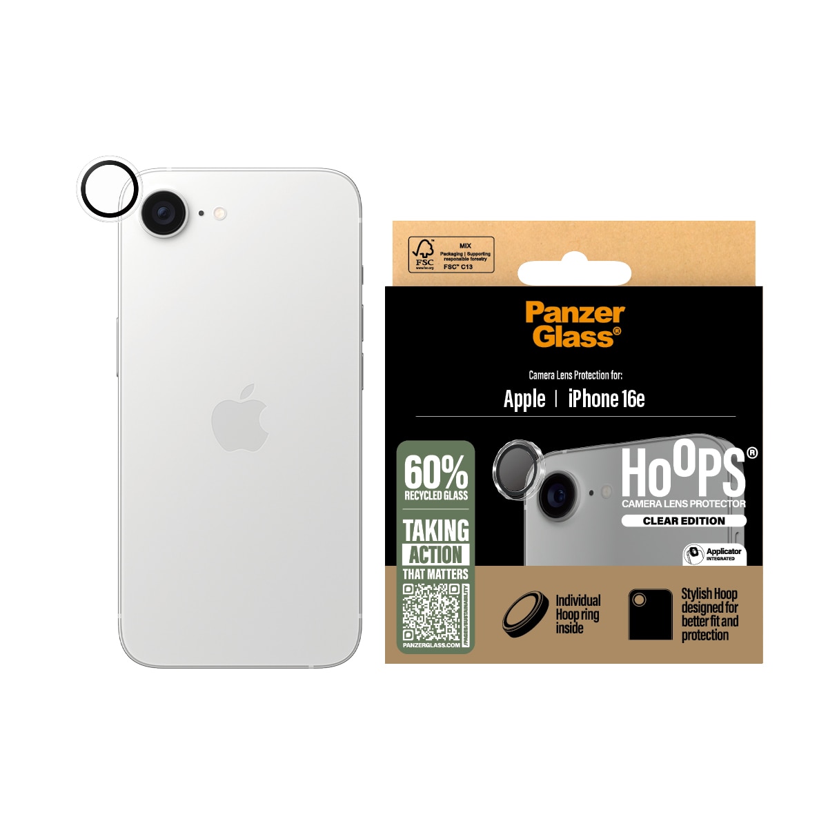 iPhone 16e Hoops Camera Lens Protector Genomskinlig