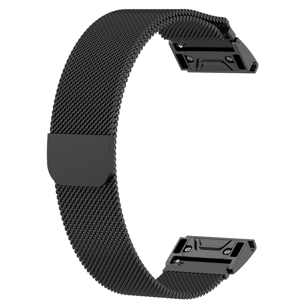 Armband Milanese Loop Garmin Fenix 7 svart