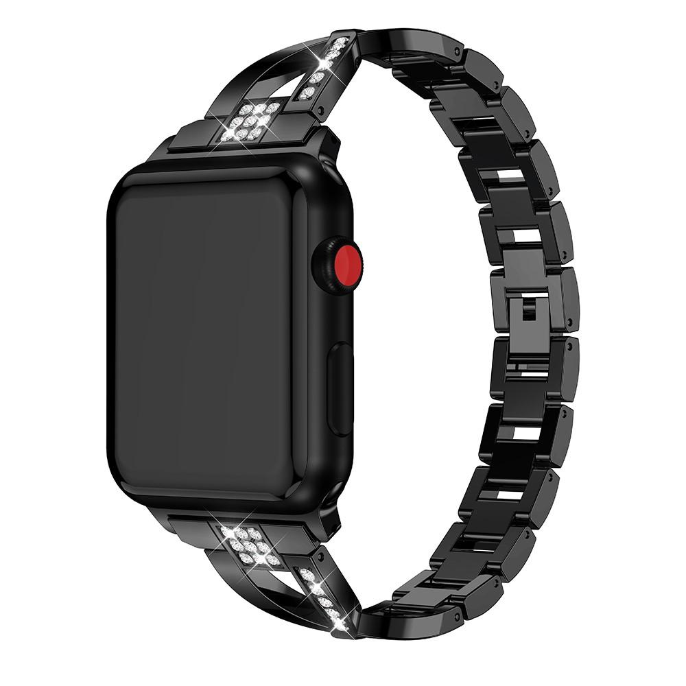 Crystal Bracelet Apple Watch 45mm Series 8 Black