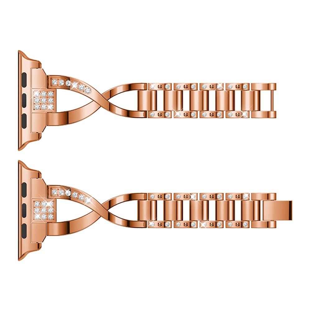 Crystal Bracelet Apple Watch 45mm Series 8 Rose Gold