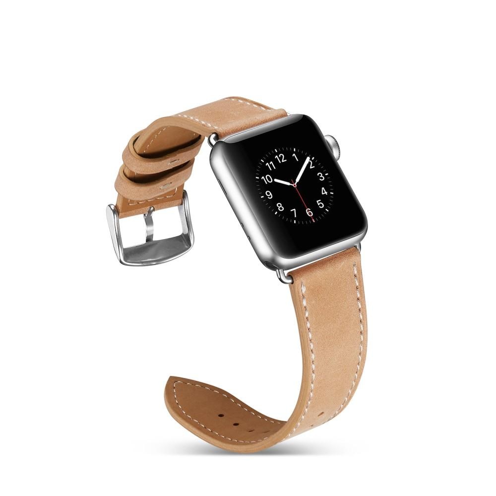 Läderarmband Apple Watch 45mm Series 8 khaki