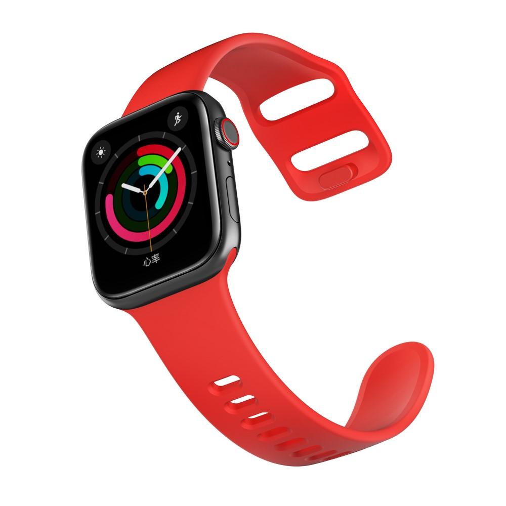 Silikonarmband Apple Watch 44mm röd