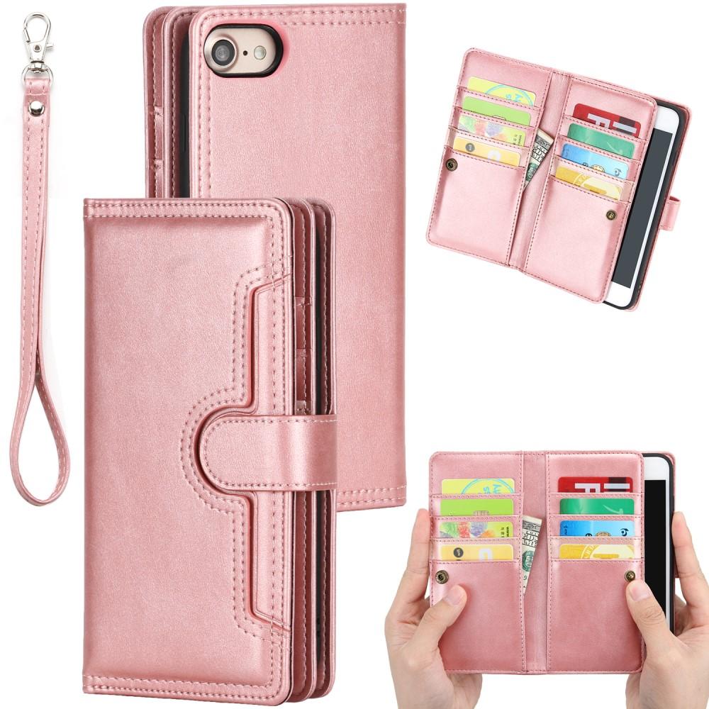 Läderplånbok Multi-slot iPhone SE (2020) roséguld