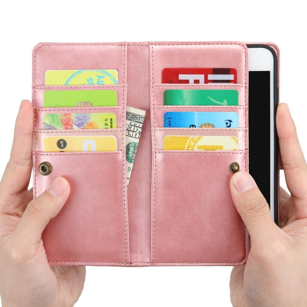 Läderplånbok Multi-slot iPhone SE (2022) roséguld