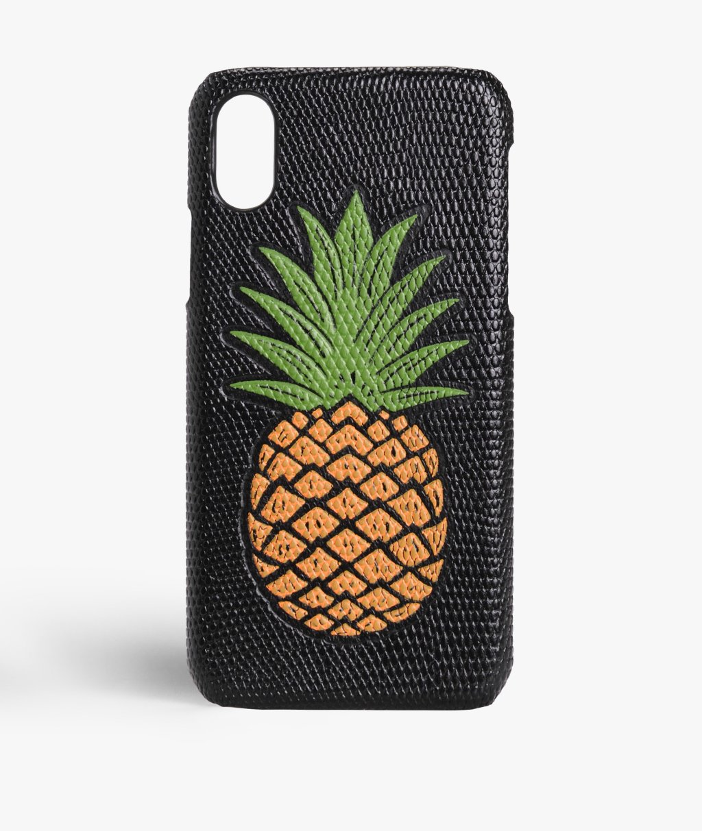 Skal iPhone X/XS Pineapple Orange Lizard Black